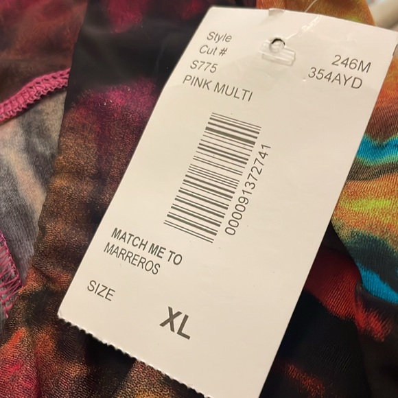 Pink and Blue A-Line Knee-Length Skirt for Resort Wear - Picture 5 of 5